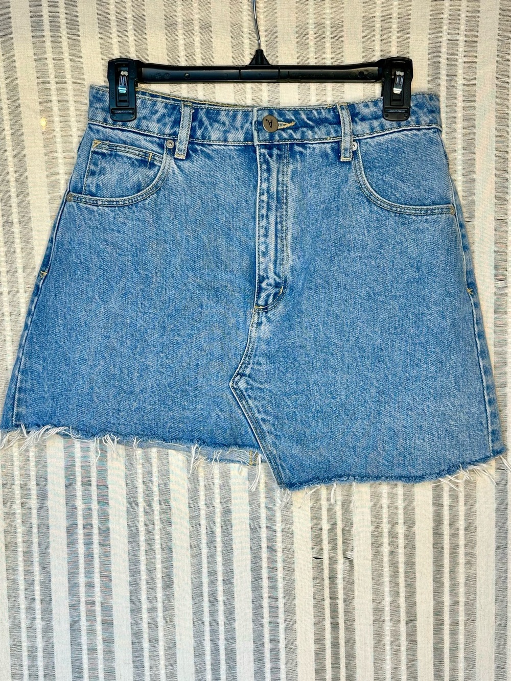 Abrand A Line Denim Skirt Light Wash